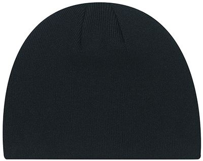 Am image of a Custom Acrylic Board Rib Knit Toque in Black!