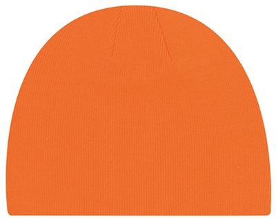 Am image of a Custom Acrylic Board Rib Knit Toque in Fluorescent Orange!