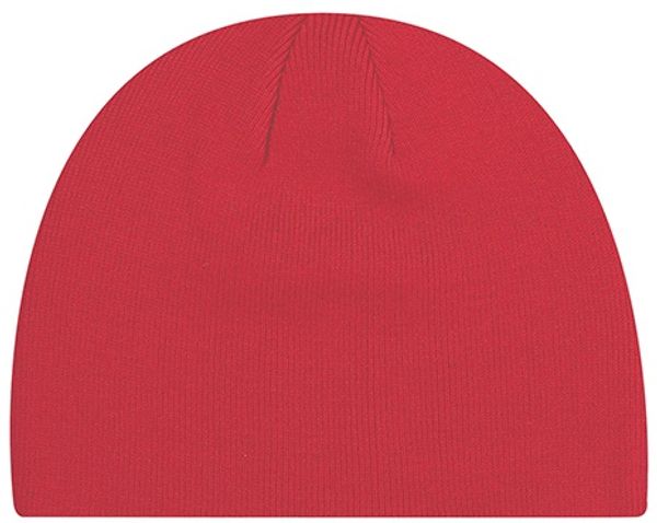 Am image of a Custom Acrylic Board Rib Knit Toque in Red!