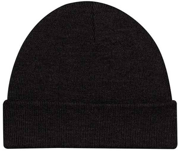 Am image of a Custom Acrylic Cuff Toque Rib knit in Black!