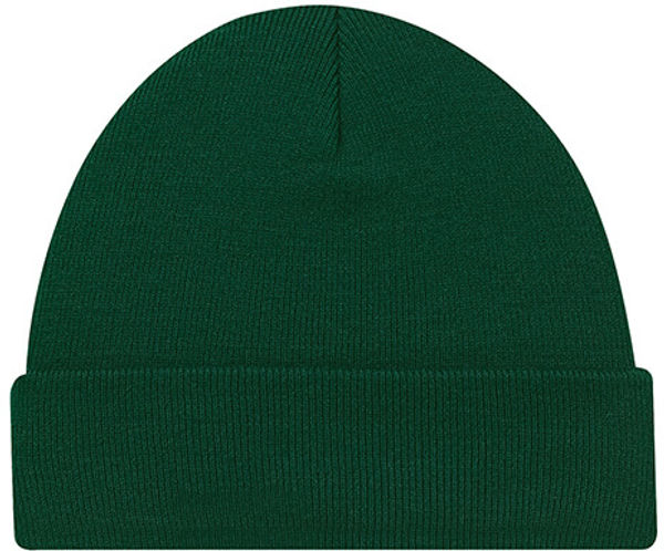 Am image of a Custom Acrylic Cuff Toque Rib knit in Forest Green!