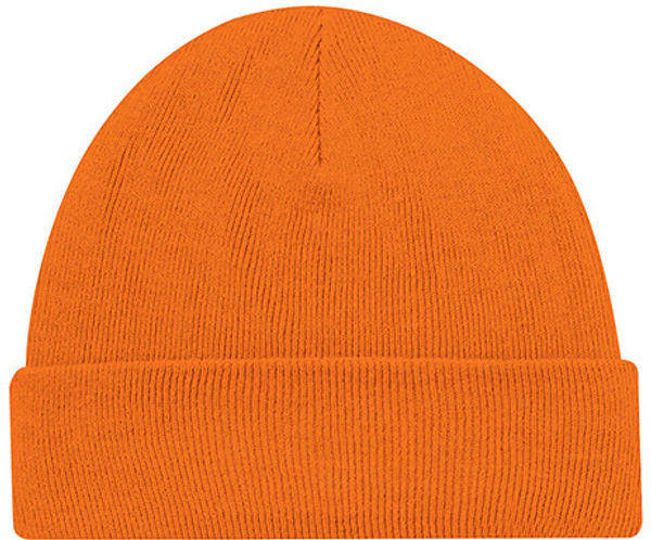 Am image of a Custom Acrylic Cuff Toque Rib knit in Fluorescent Orange!