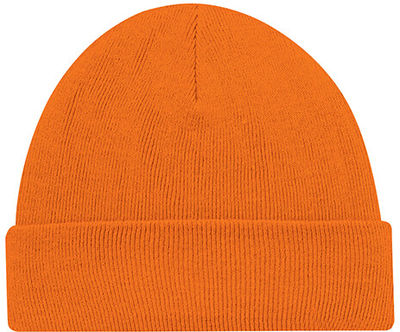Am image of a Custom Acrylic Cuff Toque Rib knit in Fluorescent Orange!