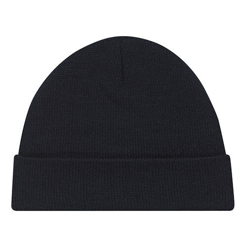 Acrylic Cuff Toque Jersey Knit in Black