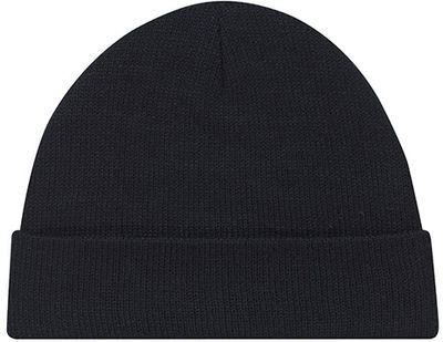 Am image of a Custom Acrylic Cuff Toque Jersey Knit in Black!