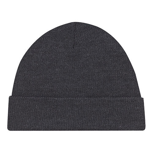 Acrylic Cuff Toque Jersey Knit in Charcoal