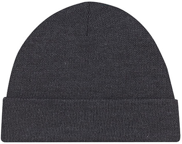 Am image of a Custom Acrylic Cuff Toque Jersey Knit in Charcoal!