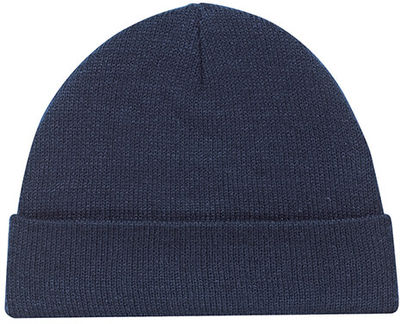 Am image of a Custom Acrylic Cuff Toque Jersey Knit in Navy!