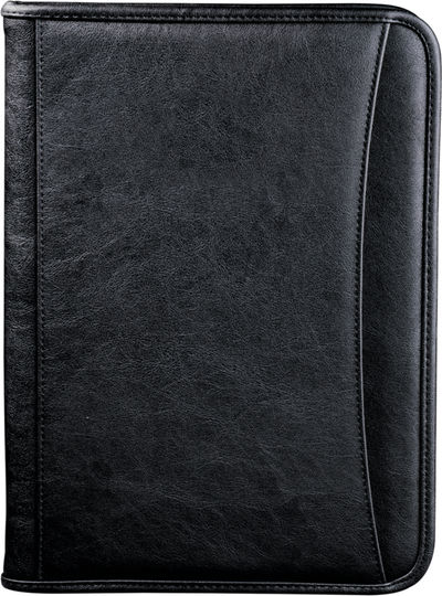 Am image of a Custom DuraHyde Zippered Padfolio in Black!