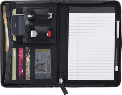 Am image of a Custom Pedova™ Jr. Zippered Padfolio in Black!