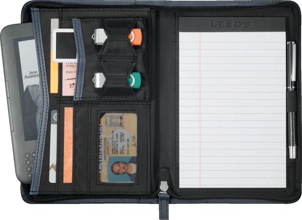 Am image of a Custom Pedova™ Jr. Zippered Padfolio in Navy!