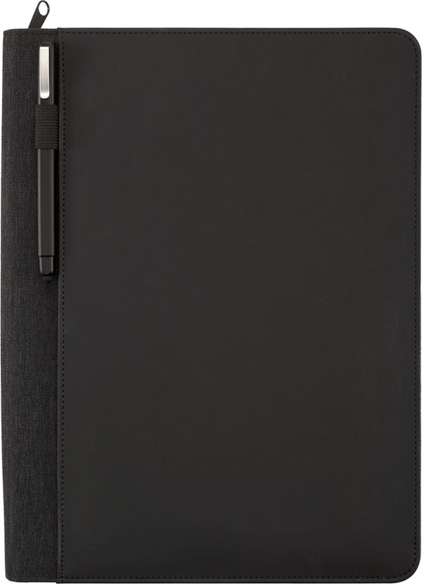 Am image of a Custom Vienna Heathered Zippered Padfolio in Gray!