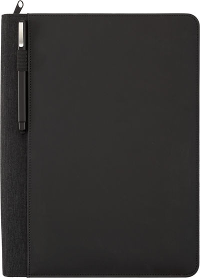 Am image of a Custom Vienna Heathered Zippered Padfolio in Gray!