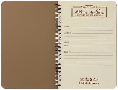 An image of a Custom 4.6in x 7in Rite in the Rain Side Spiral Notebook!