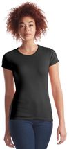 Am image of a Custom Jerico Bamboo Ladies Crewneck T in Black!