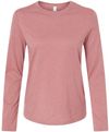 Am image of a Custom Bella and Canvas Womens Jersey Long Sleeve Tee in Heather Mauve!