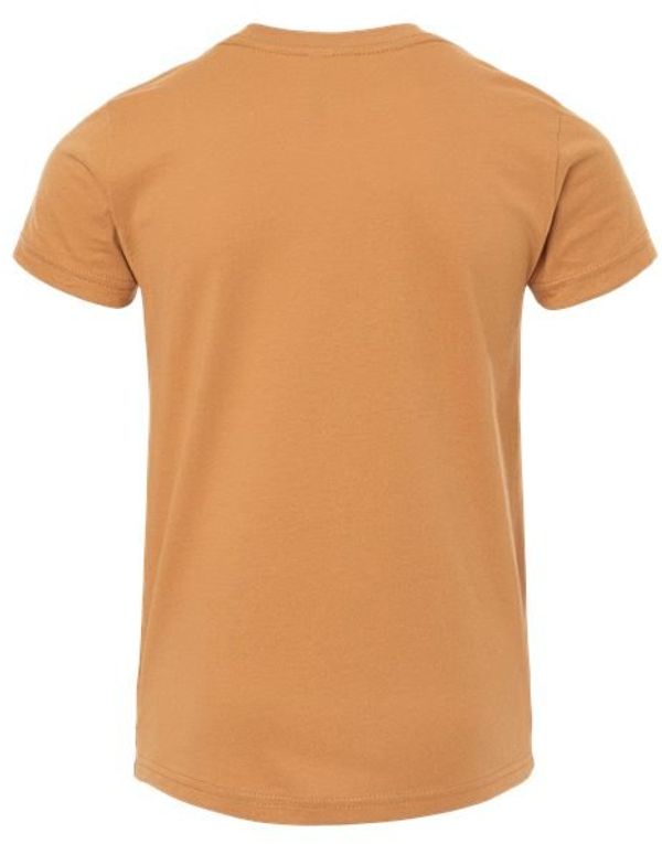 Am image of a Custom Bella and Canvas Youth Unisex Jersey Tee in Toast!