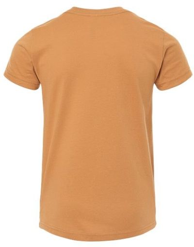 Am image of a Custom Bella and Canvas Youth Unisex Jersey Tee in Toast!