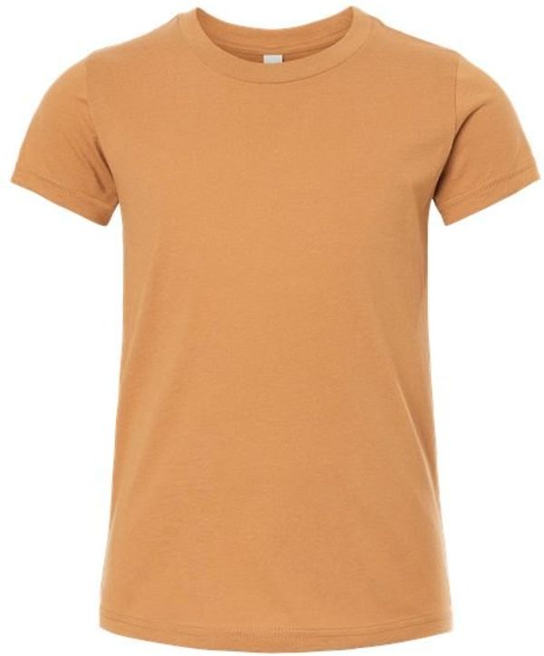 Am image of a Custom Bella and Canvas Youth Unisex Jersey Tee in Toast!