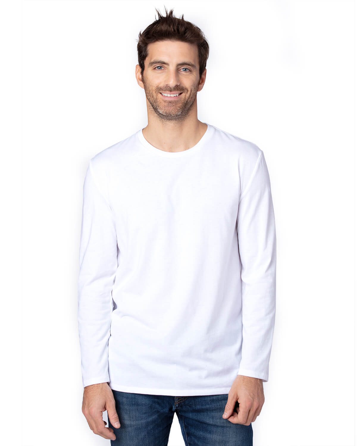 Threadfast Unisex Ultimate Long Sleeve T Shirt in White