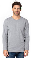 Am image of a Custom Threadfast Unisex Ultimate Long Sleeve T Shirt in Heather Grey!