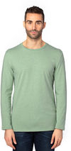 Am image of a Custom Threadfast Unisex Ultimate Long Sleeve T Shirt in Army Heather!