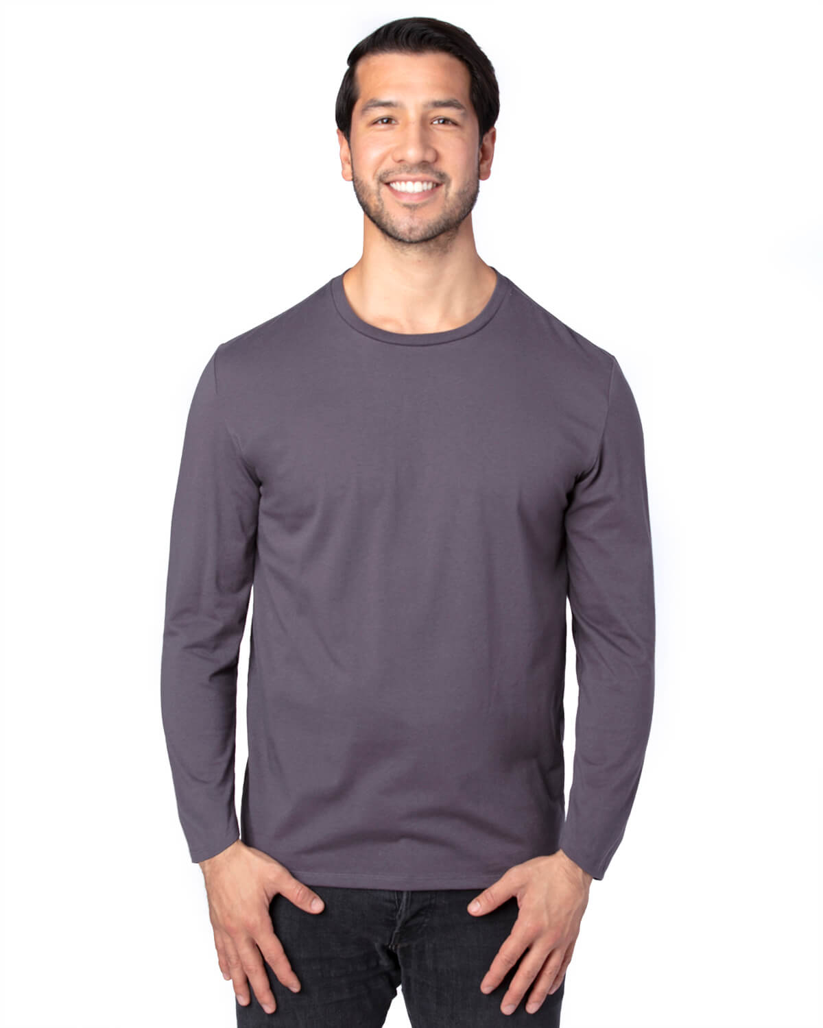 Threadfast Unisex Ultimate Long Sleeve T Shirt in Graphite