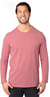 Am image of a Custom Threadfast Unisex Ultimate Long Sleeve T Shirt in Maroon Heather!