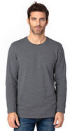 Am image of a Custom Threadfast Unisex Ultimate Long Sleeve T Shirt in Charcoal Heather!