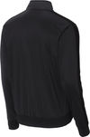 Am image of a Custom SportTek Tricot Track Jacket in Black/Black!