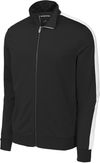 Am image of a Custom SportTek Tricot Track Jacket in Black/White!