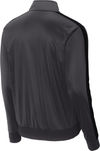 Am image of a Custom SportTek Tricot Track Jacket in Graphite Grey/Black!