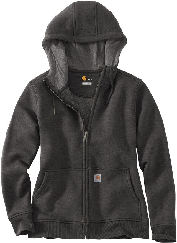 Am image of a Custom Carhartt Womens Clarksburg Full Zip Hoodie in Carbon Heather!