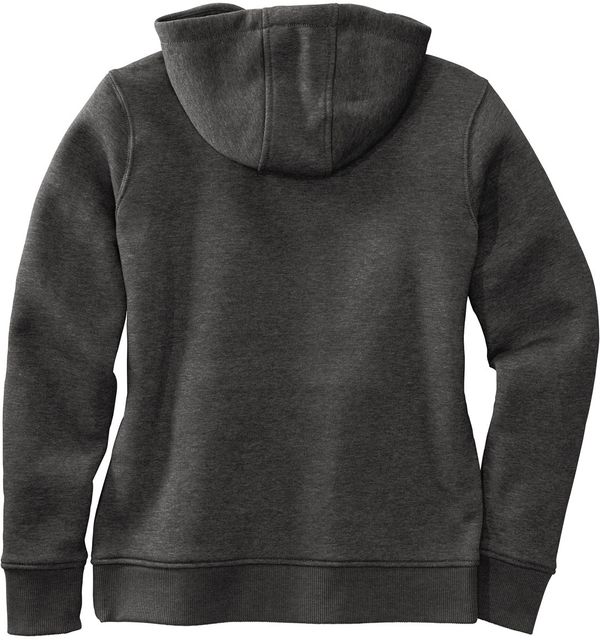 Am image of a Custom Carhartt Womens Clarksburg Full Zip Hoodie in Carbon Heather!