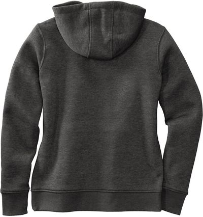 Am image of a Custom Carhartt Womens Clarksburg Full Zip Hoodie in Carbon Heather!