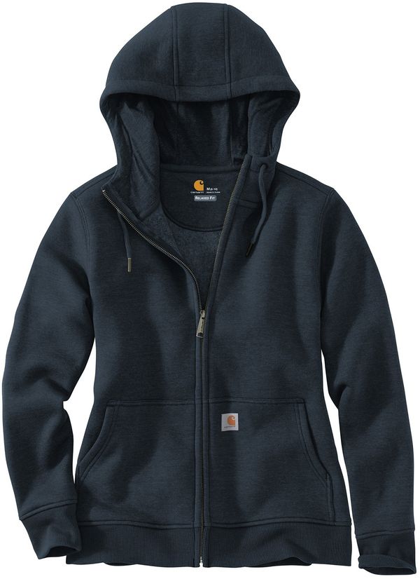 Am image of a Custom Carhartt Womens Clarksburg Full Zip Hoodie in Navy!