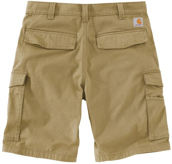 Am image of a Custom Carhartt Rugged Flex Rigby Cargo Short in Dark Khaki!