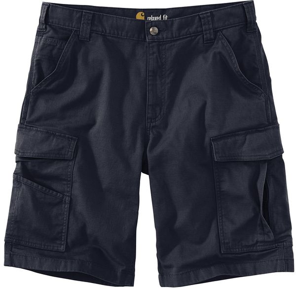 Am image of a Custom Carhartt Rugged Flex Rigby Cargo Short in Navy!