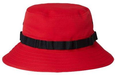 Am image of a Custom Oakley Team Issue Bucket Hat in Team Red!
