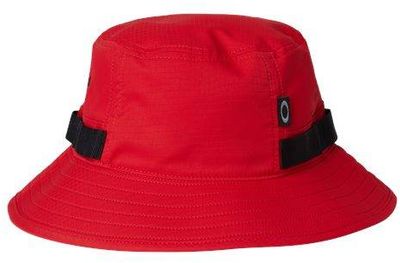 Am image of a Custom Oakley Team Issue Bucket Hat in Team Red!
