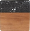Am image of a Custom Black Marble and Wood Coaster Set in Black!