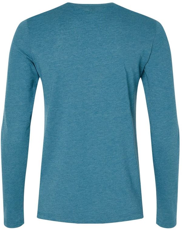 An image of a Custom Bella and Canvas Womens Jersey Long Sleeve Tee in Heather Deep Teal!