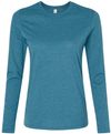 An image of a Custom Bella and Canvas Womens Jersey Long Sleeve Tee in Heather Deep Teal!