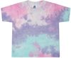 Am image of a Custom TieDye Ladies Cropped TShirt in COTTON CANDY!