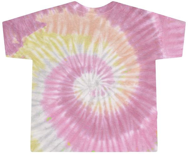 Am image of a Custom TieDye Ladies Cropped TShirt in DESERT ROSE!