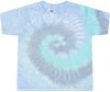 Am image of a Custom TieDye Ladies Cropped TShirt in LAGOON!