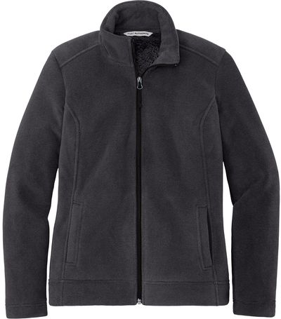 Am image of a Custom Port Authority Ladies Ultra Warm Brushed Fleece Jacket in Graphite/Deep Black!