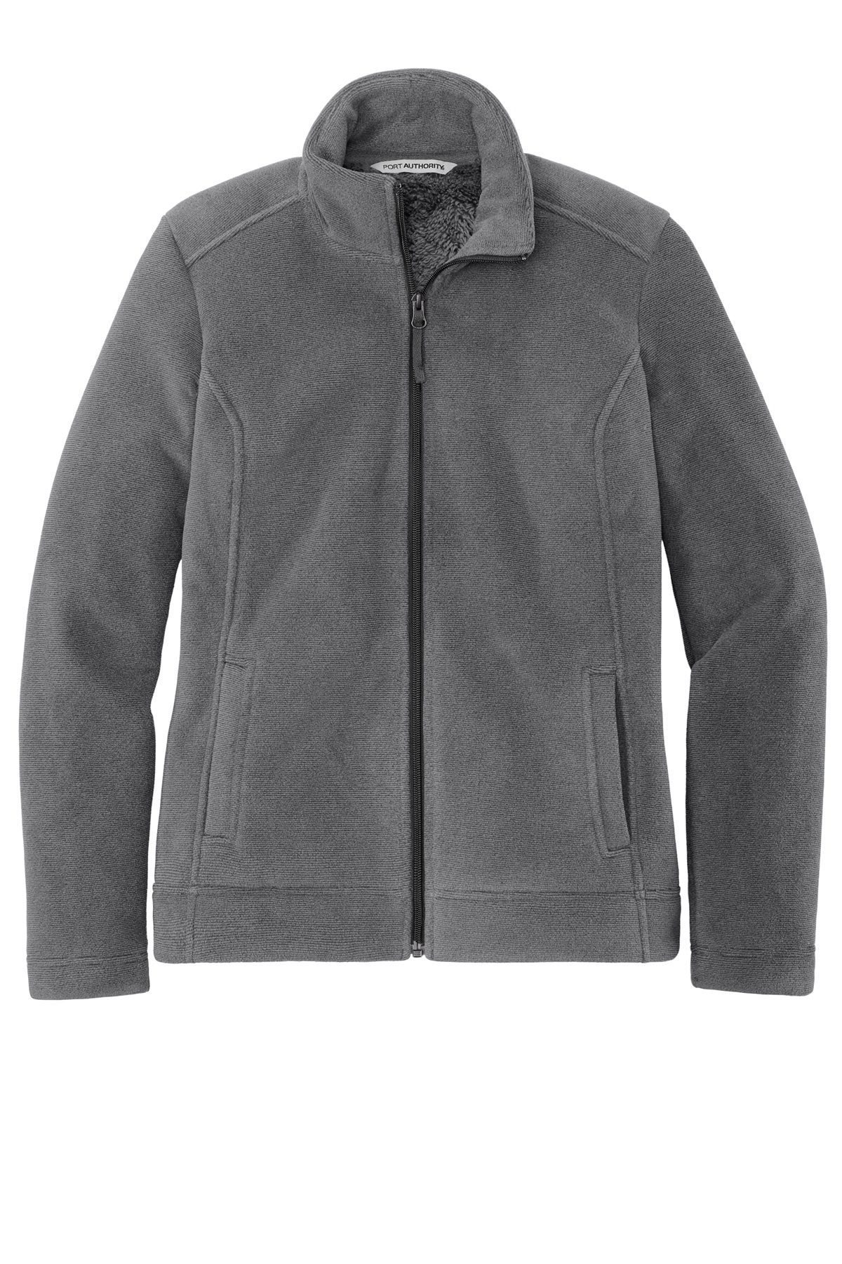 Port Authority Ladies Ultra Warm Brushed Fleece Jacket in Gusty Grey/Sterling Grey