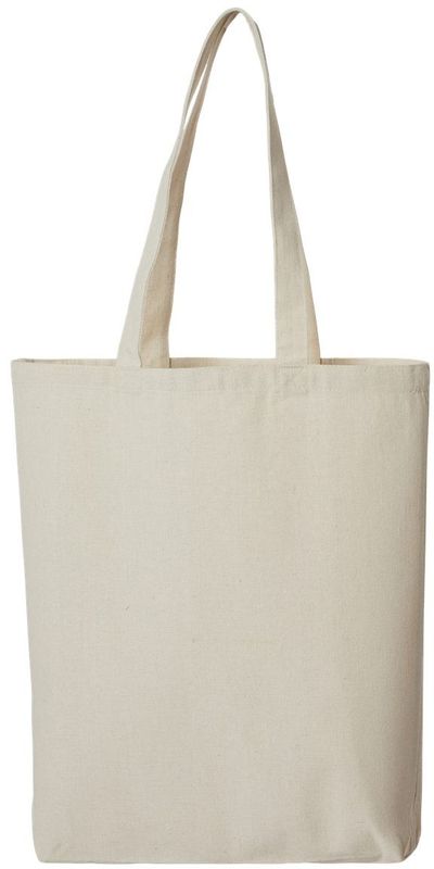 Am image of a Custom OAD Midweight Recycled Cotton Gusseted Tote in Recycled Natural!