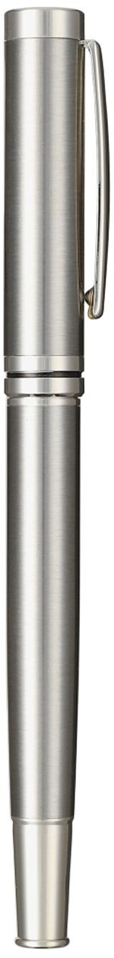 Am image of a Custom Recycled Stainless Steel Rollerball Pen in Silver!